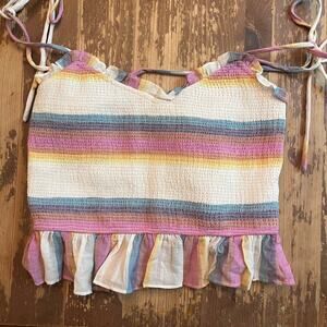 Alix Of Bohemia Multicolor Ruffle Detail tank top. Medium